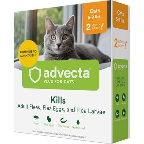 Plus Flea Prevention For Cats, Cat and Kitten Treatment & Control, Small and Large, Fast Acting Waterproof Topical Drops, 4 Month Supply