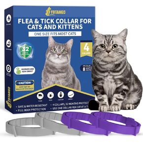 YOTANGO Flea Collar for Cats, Cat Flea and Tick Collar, 4 Pack, 32 Months in Saudi Arabia
