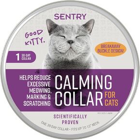 SENTRY PET Care Sentry Calming Collar for Cats, Long-Lasting Pheromone Collar Helps Calm Cats for 30 Days, Reduces Stress, Helps Calm Cats from Anxiety, Loud Noises, and Separation, 1 Count