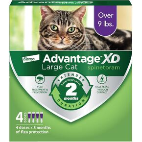 Advantage XD Large Cat Flea Prevention & Treatment For Cats over 9lbs. | 1-Topical Dose, 2-Months of Protection Per Dose