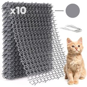 10 Pack Extra Large Cat Scat Mat for Cats - Cat Spike Mat 16.5 x 13.4 Inch with 1 Inch Spikes is A Perfect Cat Barrier Indoor and Outdoor