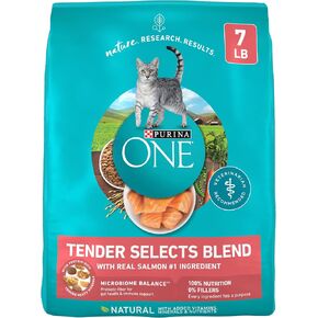 Purina ONE Natural Dry Cat Food, Tender Selects Blend With Real Salmon - 7 lb. Bag