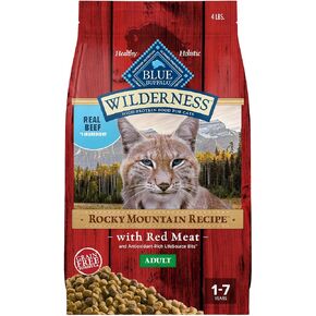 Blue Buffalo Wilderness Adult Dry Cat Food, Rocky Mountain Recipe, Chicken-Free & Grain-Free Recipe Made with Natural Ingredients, Red Meat, 10-lb Bag