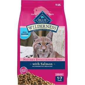 Blue Buffalo Wilderness Natural High Protein Grain Free Salmon Dry Food for Adult Cats 11 lbs.