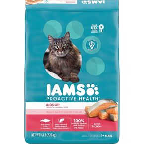 IAMS PROACTIVE HEALTH Adult Indoor Weight Control & Hairball Care Dry Cat Food with Chicken & Turkey Cat Kibble, 7 lb. Bag