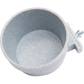 Lixit® Kennel Cage Food or Water Bowl - Non Spill Hanging Removable Dog Crate Bowls - Carrier Water Food Bowl for Dogs or Cats - Attaches to Cage for Convenient Feeding and Drinking (Gray, 10 Ounce) in Saudi Arabia