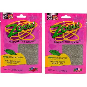 Petmate Organic Catnip - Hoots Zoom Around the Room Catnip - Grown & Harvested in USA 0.5oz pouch