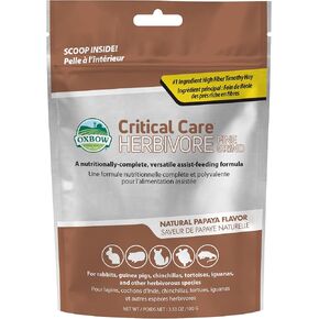 Oxbow Critical Care Herbivore ، Apple & Banana Flavor ، صيغة مساعدة التغذية الكاملة التغذوية للحيوانات الصغيرة والحيوانات الأليفة ، والرعاية الحرجة للأعشاب ، 141 جرام