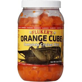 Fluker's Orange Cube Complete Cricket Diet, Gut Load Food for Feeder Insects and Live Crickets, Provides Vitamins, Minerals, and Hydration, 12 oz