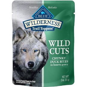 Blue Buffalo Wilderness Trail Toppers Wild Cuts Wet Dog Food Variety Pack, High-Protein & Grain-Free, Made with Natural Ingredients, Chicken and Beef Flavors, 3-oz Pouches, (12 Count, 6 of Each)