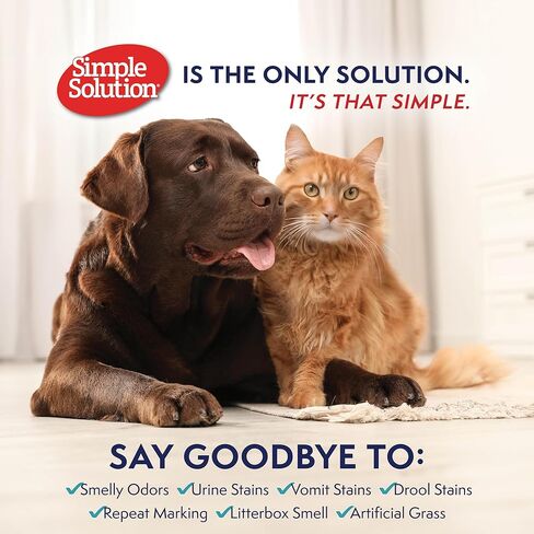 Simple Solution Extreme Pet Stain and Odor Eliminator Spray, Enzymatic Cleaner With 3X Pro-Bacteria Cleaning Power for Dogs & Cats, Strong Urine, Pee and Poop Smell Remover for Carpets & Floors, 32 oz in Saudi Arabia