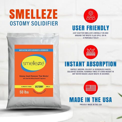 SMELLEZE Ostomy Bag Smell Removal Deodorizer: 2 lb. Granules Eliminate Embarrassing Ostomy, Colostomy, Stoma & Ileostomy Odor in Saudi Arabia