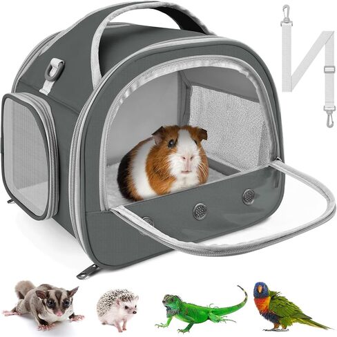 Bissap Guinea Pig Carrier Bag, Portable Small Animal Carrier Pouch for Hamster Chinchilla Rabbit Gerbil Hedgehog Sugar Glider Outgoing Travel Carrying Case -Orange in Saudi Arabia