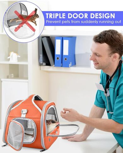 Bissap Guinea Pig Carrier Bag ، حقيبة حاملة حيوانات صغيرة قابلة للحيوانات للهامستر Chinchilla Rabbit Gerbil Hedgehog Sugar Glider Careing Case - Gray in Kuwait