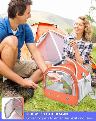 Bissap Guinea Pig Carrier Bag ، حقيبة حاملة حيوانات صغيرة قابلة للحيوانات للهامستر Chinchilla Rabbit Gerbil Hedgehog Sugar Glider Careing Case - Gray in Kuwait