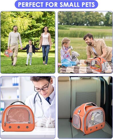 Bissap Guinea Pig Carrier Bag ، حقيبة حاملة حيوانات صغيرة قابلة للحيوانات للهامستر Chinchilla Rabbit Gerbil Hedgehog Sugar Glider Careing Case - Gray in Kuwait