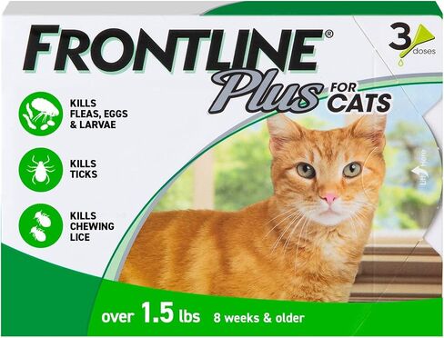 علاج FRONTLINE Plus للبراغيث والقراد للقطط التي يزيد وزنها عن 1.5 رطل، 3 علاجات in Kuwait
