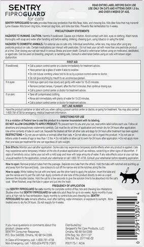 SENTRY Fiproguard for Cats, Flea and Tick Prevention for Cats (1.5 Pounds and Over), Includes 6 Month Supply of Topical Flea Treatments in Kuwait