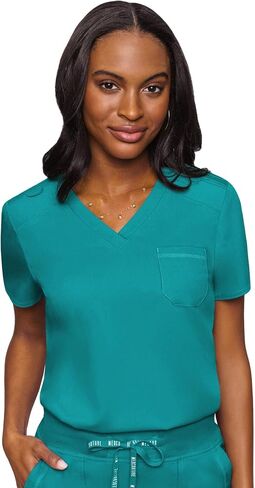 Med Couture Women's Scrub Set with V- Neck Scrub Top MC7448 and 2-Way Stretch Pants 7710, Wine - M Top/M Pant in Saudi Arabia