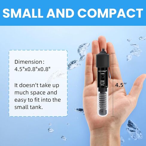 AQUANEAT Aquarium Heater, 25W Small Betta Fish Tank Heater, Mini Preset Water Thermostat with a Thermometer in Kuwait