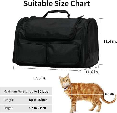 FUKUMARU Cat Carrier, 4 Mesh Windows Small Dog Carrier, 4 Storage Pockets Cat Travel Bag, Under 15 lb Airline Approved Pet Carrier, Rollable Cover for Nervous Cats, Pink in Kuwait