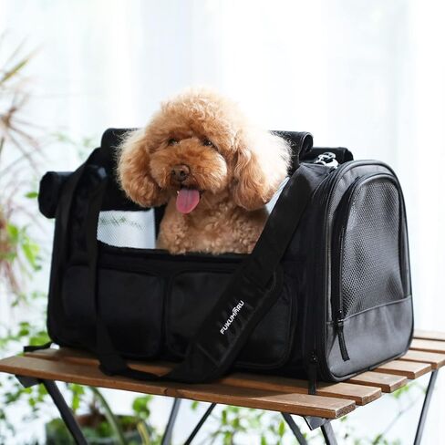 FUKUMARU Cat Carrier, 4 Mesh Windows Small Dog Carrier, 4 Storage Pockets Cat Travel Bag, Under 15 lb Airline Approved Pet Carrier, Rollable Cover for Nervous Cats, Pink in Kuwait