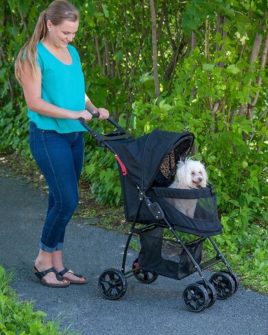 Pet Gear No-Zip Happy Trails Lite Pet Stroller, Cheetah Print in Kuwait