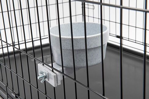 Lixit Kennel Cage Water Bowl معلق - أوعية قفص الكلب غير المتسكع - وعاء مياه قفص متين للحيوانات الأليفة - يعلق بشكل آمن قفص للتغذية والشرب المريحة (20 أوقية ، الجرانيت) in Kuwait