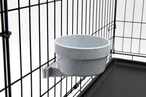 Lixit Kennel Cage Water Bowl معلق - أوعية قفص الكلب غير المتسكع - وعاء مياه قفص متين للحيوانات الأليفة - يعلق بشكل آمن قفص للتغذية والشرب المريحة (20 أوقية ، الجرانيت) in Kuwait