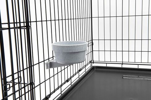 Lixit Kennel Cage Water Bowl معلق - أوعية قفص الكلب غير المتسكع - وعاء مياه قفص متين للحيوانات الأليفة - يعلق بشكل آمن قفص للتغذية والشرب المريحة (20 أوقية ، الجرانيت) in Kuwait