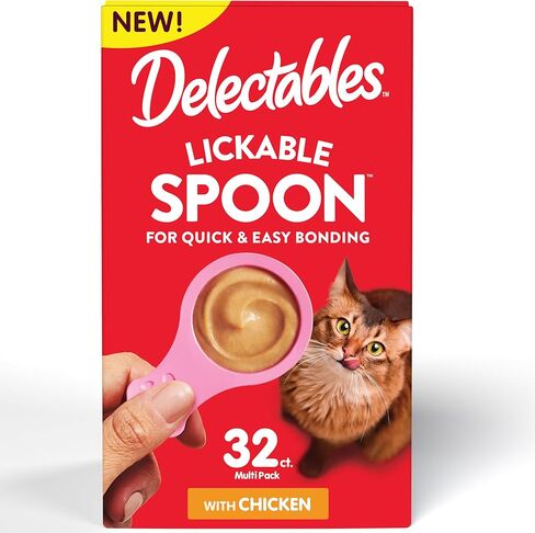 Hartz New Delectables Spoon Spoon Telective Interactive Cat Treats for Quick and Easy Fong ، chicken 32ct in Kuwait