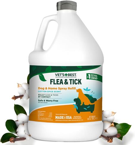 Vet's Best Flea and Tick Home Spray - Dog Flea and Tick Treatment for Home - Plant-Based Formula - Certified Natural Oils,Green - 32 oz in Kuwait
