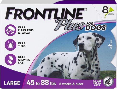 Frontline Plus Flea and Tick Treatment for Large Dogs Up to 45 to 88 lbs. 3 Treatments in Kuwait