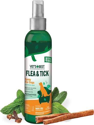 Vet's Best Flea & Tick Spray - Plant-Based Flea and Tick Prevention for Dogs - Certified Natural Oils - 8 oz in Kuwait