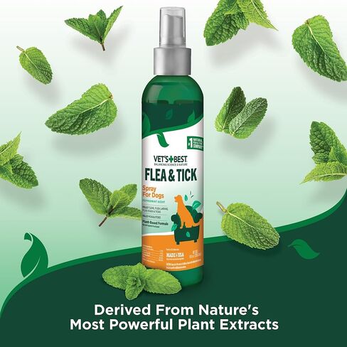 Vet's Best Flea & Tick Spray - Plant-Based Flea and Tick Prevention for Dogs - Certified Natural Oils - 8 oz in Kuwait