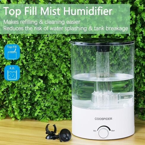 Coospider 3.8L Reptile Fogger Mister, Quiet Reptile Humidifier for Reptiles Tank, Terrarium Humidifiers with Extended Tube, Automatic Reptile Misting System for Reptiles Amphibians Herps Vivarium in Kuwait
