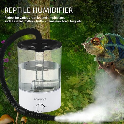 Coospider 3.8L Reptile Fogger Mister, Quiet Reptile Humidifier for Reptiles Tank, Terrarium Humidifiers with Extended Tube, Automatic Reptile Misting System for Reptiles Amphibians Herps Vivarium in Kuwait