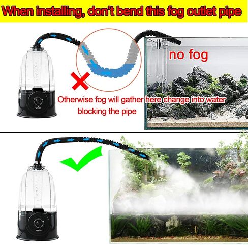 Coospider 3.8L Reptile Fogger Mister, Quiet Reptile Humidifier for Reptiles Tank, Terrarium Humidifiers with Extended Tube, Automatic Reptile Misting System for Reptiles Amphibians Herps Vivarium in Kuwait