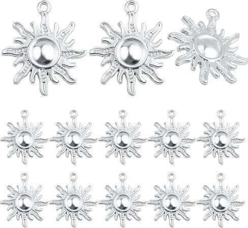 Aylifu 40pcs Craft Supplies Sun Charms Pendants Tibetan Alloy Vintage Celestial Pendant Sun Bead Charms for DIY Necklace Earrings Bracelet Jewelry Making Decorations, 2 Styles, 2 Colors in Saudi Arabia