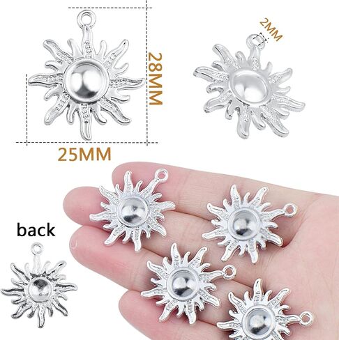 Aylifu 40pcs Craft Supplies Sun Charms Pendants Tibetan Alloy Vintage Celestial Pendant Sun Bead Charms for DIY Necklace Earrings Bracelet Jewelry Making Decorations, 2 Styles, 2 Colors in Saudi Arabia