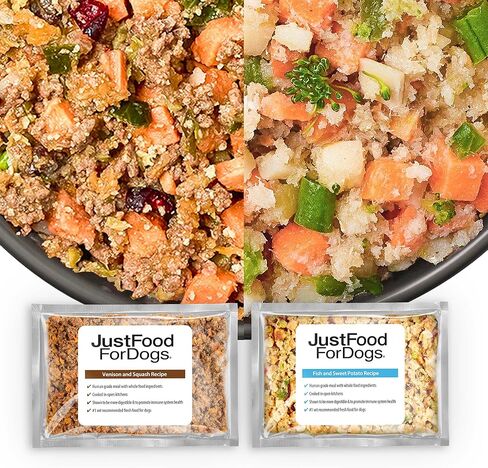 JustFoodForDogs Frozen Fresh Dog Food Topper, Variety Pack, Beef & Turkey Human Grade Dog Food Recipes, 5.5 oz (Pack of 18) in Kuwait