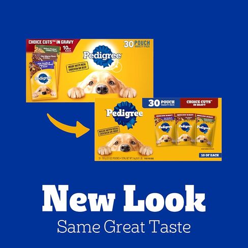 Pedigree Choice Cuts in Gravy Adult Wet Dog Food 16-Count Beef, Bacon, & Cheese Flavors, 3.5 oz. Pouches in Saudi Arabia