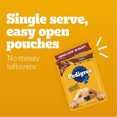 Pedigree Choice Cuts in Gravy Adult Wet Dog Food 16-Count Beef, Bacon, & Cheese Flavors, 3.5 oz. Pouches in Saudi Arabia