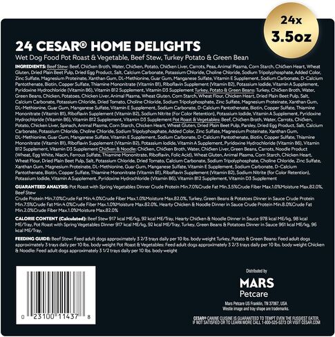 CESAR HOME DELIGHTS Wet Dog Food Pot Roast & Vegetable, Beef Stew, Turkey Potato & Green Bean, and Hearth Chicken & Noodle Variety Pack, (24) 3.5 oz. Easy Peel Trays in Saudi Arabia