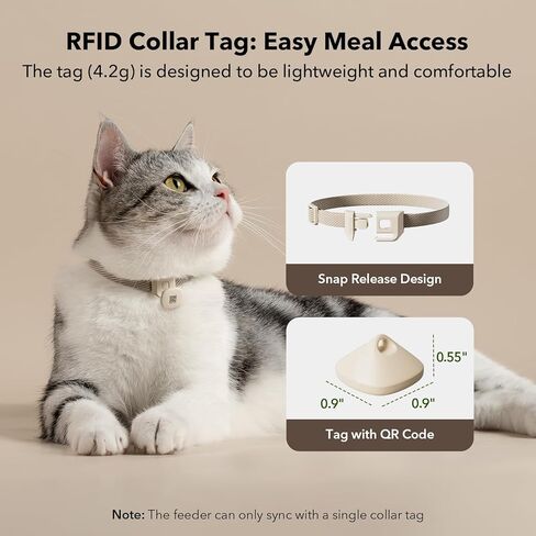 Petlibro RFID Automatic Cat Leeder ، 5G Wi-Fi Pet Leeder ، 3L Auto Cat Leeder Control مع علامة طوق الضوء و 6 حزم حقيبة غذائية للحيوانات الأليفة ، مغذيات تلقائية للقطط in Saudi Arabia