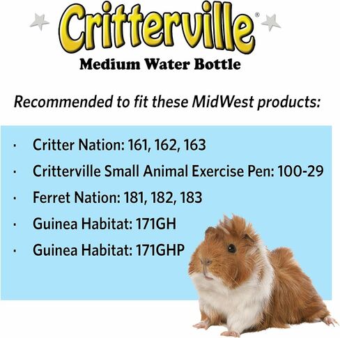 MidWest Homes for Pets Medium Animal Water Bottle | Ideal for Hamsters, Mice, Guinea Pigs & Rabbits, Medium Water Bottle | Guinea Pig 10.14 oz. in Saudi Arabia