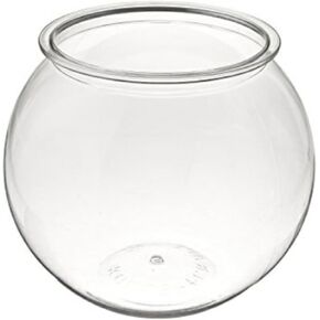 Koller Products 1-Gallon Fish Bowl, Shatterproof Plastic with Crystal Clear Clarity