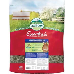 Oxbow Essentials Adult Rabbit Food - All Natural Adult Rabbit Pellets - Veterinarian Recommended- No Artificial Ingredients- All Natural Vitamins & Minerals- Made in the USA- 5 lb.