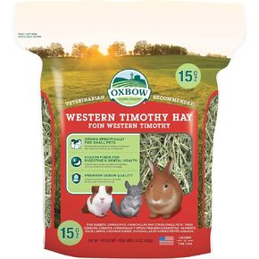 Oxbow Animal Health Western Timothy Hay, All Natural Hay for Rabbits, Guinea Pigs, Chinchillas, Hamsters & Gerbils, 90 oz