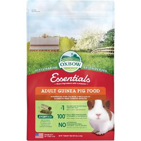 Oxbow Essentials Adult Guinea Pig Food - All Natural Adult Guinea Pig Pellets- Veterinarian Recommended- No Artificial Ingredients- All Natural Vitamins & Minerals- Made in the USA - 5 lb.
